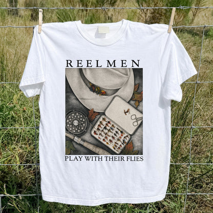 Fly Fishing T-Shirt Reelmen Play With Their Flies Vintage Fly Fisherman Tee