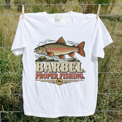 Barbel Proper Fishing Brown Trout Graphic T-Shirt