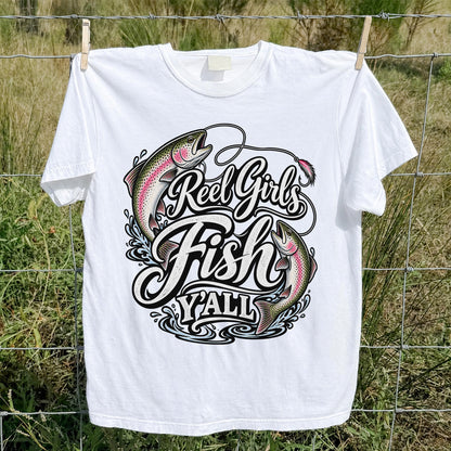 Reel Girls Fish Y'all Rainbow Trout Women's Fishing T-Shirt