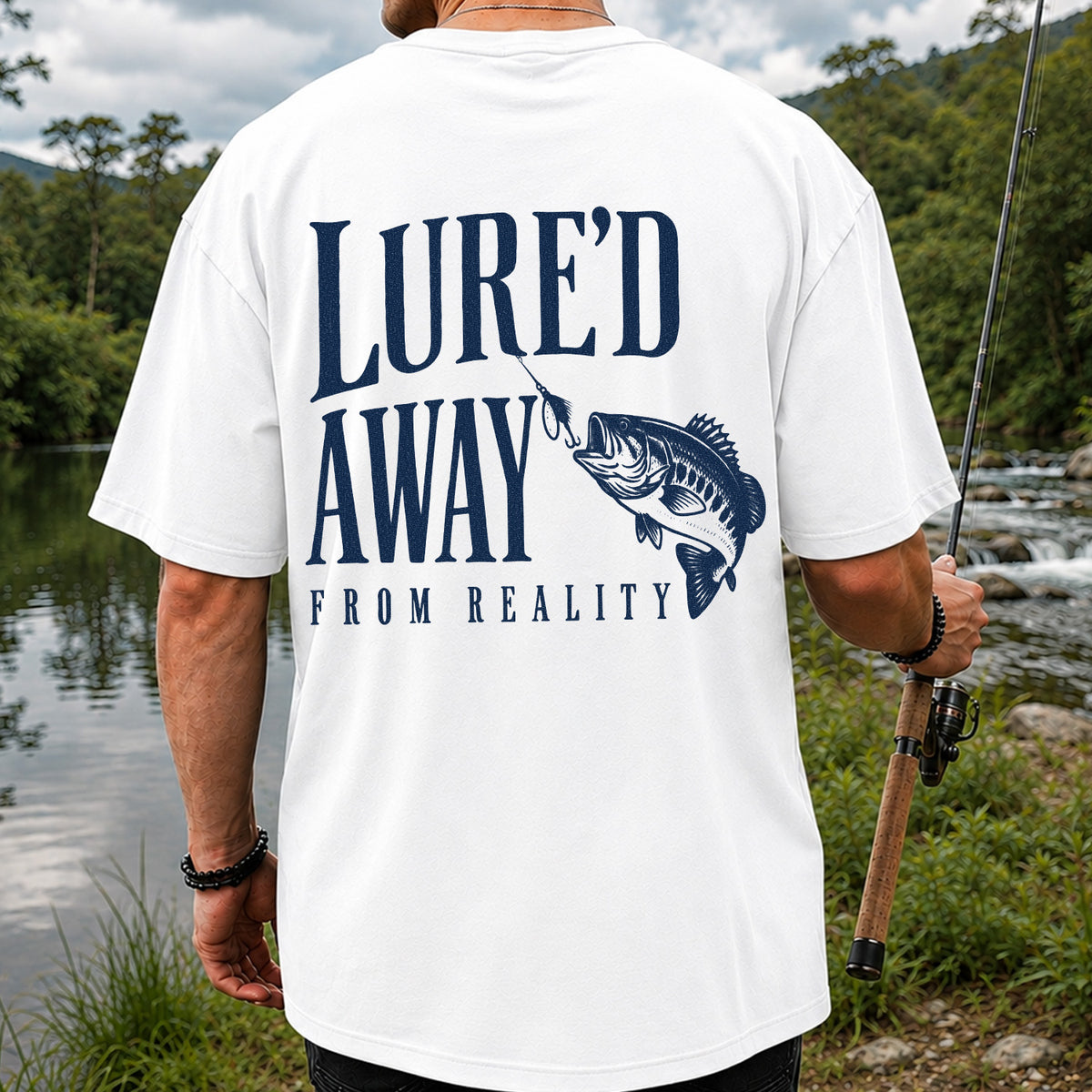 Largemouth Bass Fishing Lure Graphic T-Shirt | Back Print