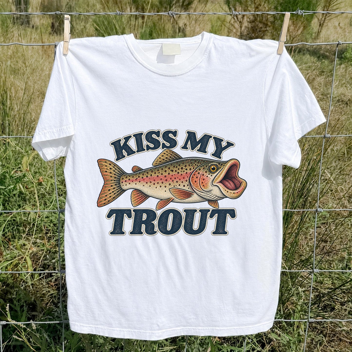 Kiss My Trout Funny Trout Fishing T-Shirt