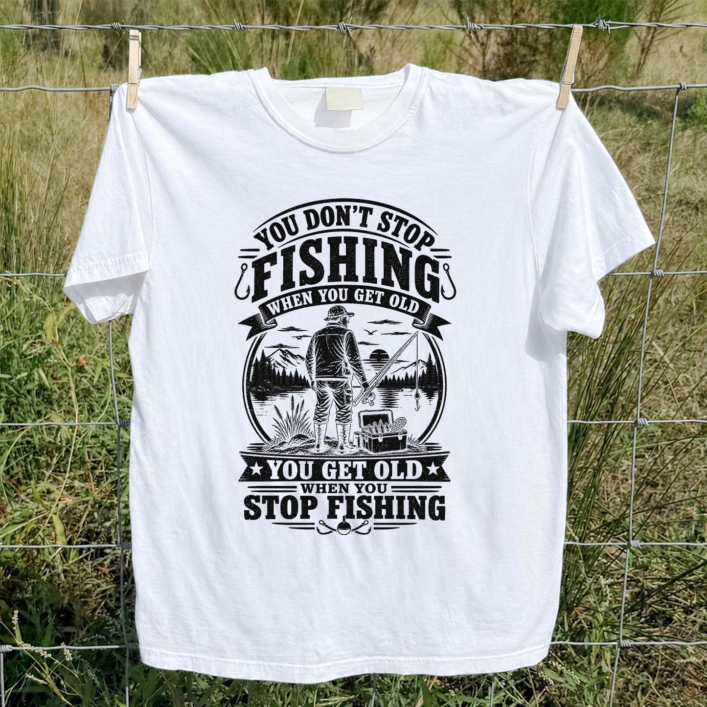 You Don't Stop Fishing When You Get Old Funny Fishing T-Shirt