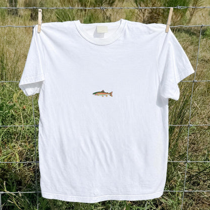 Tiny Rainbow Trout Minimalist Fishing Graphic T-Shirt