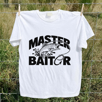 Master Baiter Funny Trout and Fishing Hook T-Shirt