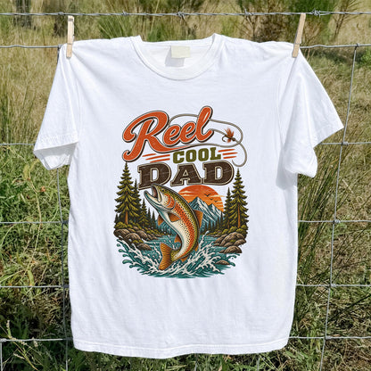 Reel Cool Dad Trout Fishing Graphic T-Shirt