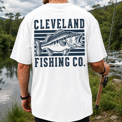 Cleveland Fishing Co Bass Fishing Graphic T-Shirt | Back Print
