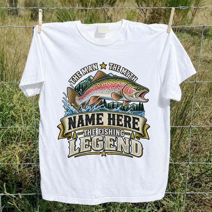 Personalized The Man The Myth The Fishing Legend Rainbow Trout T-Shirt