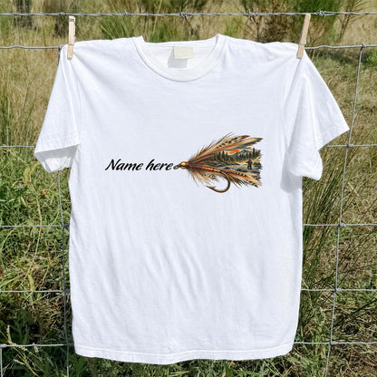 Personalized Fly Fishing Lure Name Graphic T-Shirt