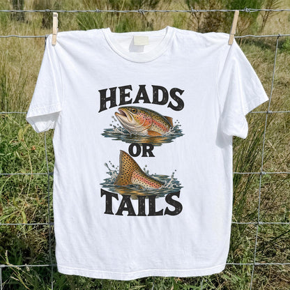 Rainbow Trout Heads or Tails Fishing Graphic T-Shirt