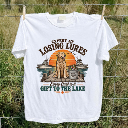Expert at Losing Lures Golden Retriever Funny Fishing T-Shirt