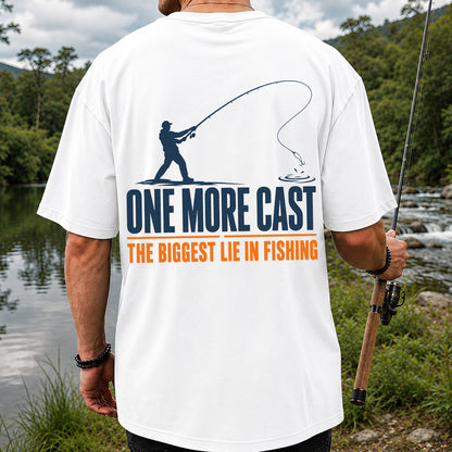 Fishing Angler Silhouette Graphic T-Shirt | Back Print