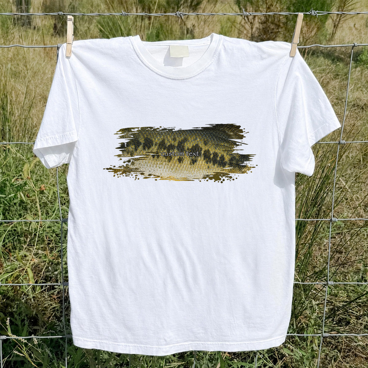 Custom Text Bass Fishing Graphic T-Shirt