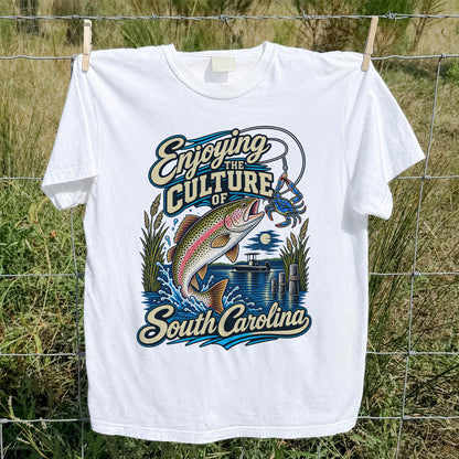 Enjoying the Culture of South Carolina Trout and Crab Fishing T-Shirt
