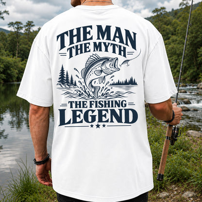 The Man The Myth The Fishing Legend T-Shirt | Back Print