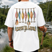 Catch Ya Later Vintage Fishing Lures Graphic T-Shirt | Back Print