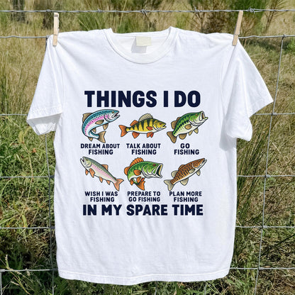 Colorful Fish Fishing Hobby Graphic T-Shirt