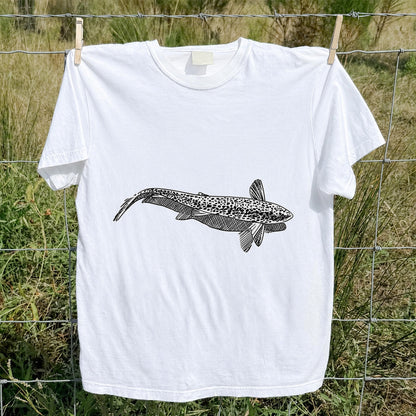 Burbot Fish Minimalist Line Art Fishing Graphic T-Shirt