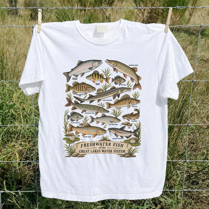 Freshwater Fish of the Great Lakes Water System Graphic T-Shirt