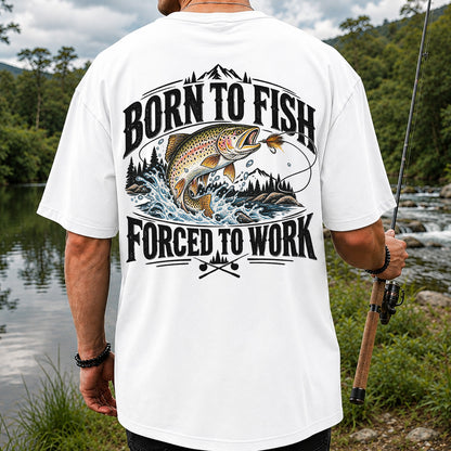 Brown Trout Mountain Lake Fishing Graphic T-Shirt | Back Print