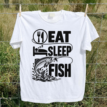 Eat Sleep Fish Trout Fly Fishing Graphic T-Shirt
