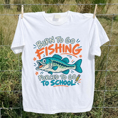 Funny Fish Fishing Graphic T-Shirt for Back to School