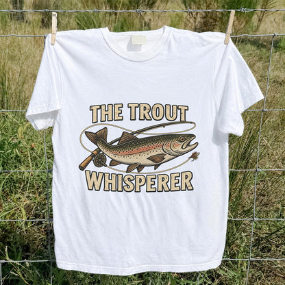 The Trout Whisperer Vintage Fly Fishing Graphic T-Shirt