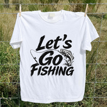 Let's Go Fishing with Jumping Bass Graphic T-Shirt