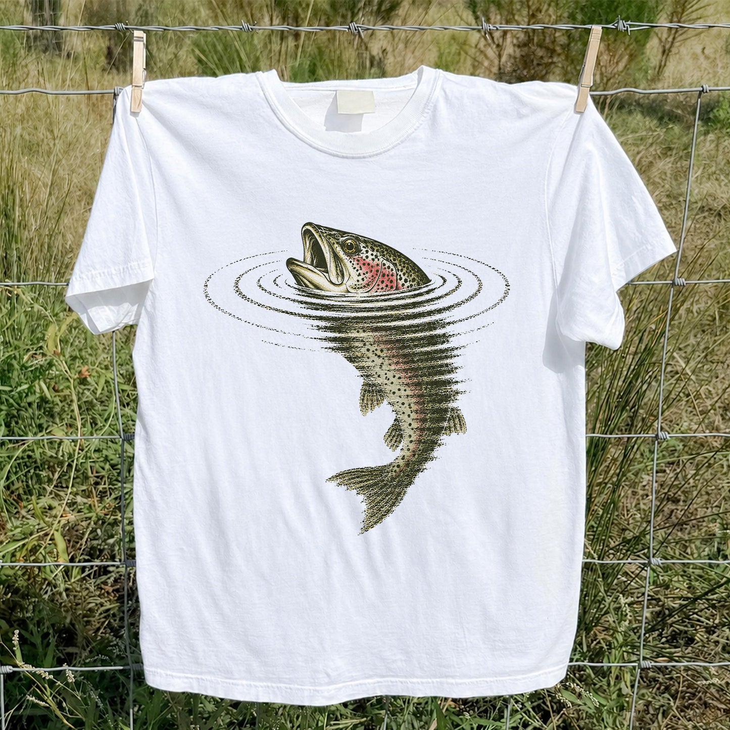 Trout Fishing T-Shirt River Fishing Vintage Angler Tee