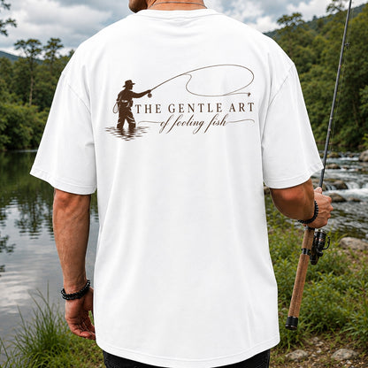 The Gentle Art of Fooling Fish Vintage Fishing Graphic T-Shirt | Back Print