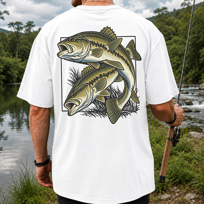 Vintage Bass Fishing Graphic T-Shirt | Back Print