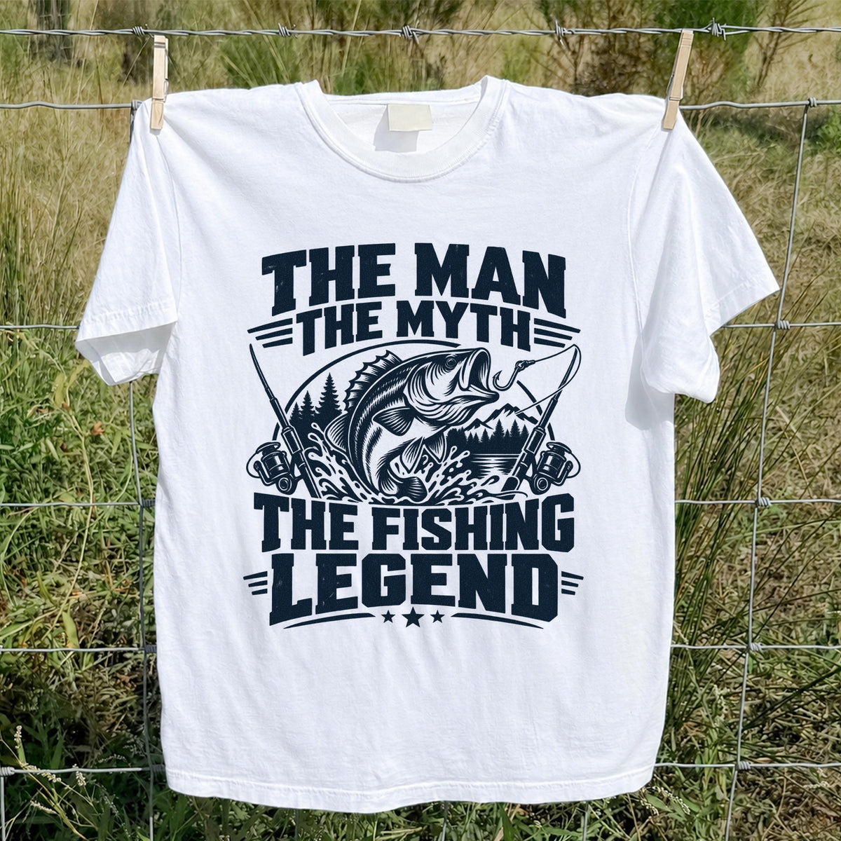 The Man The Myth The Fishing Legend Bass Graphic T-Shirt