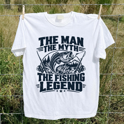 The Man The Myth The Fishing Legend Bass Graphic T-Shirt