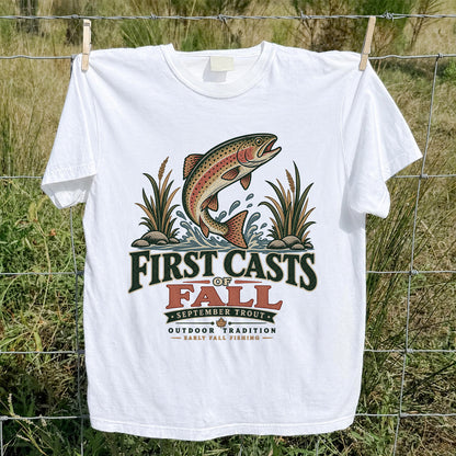 First Casts of Fall September Trout Fishing Graphic T-Shirt