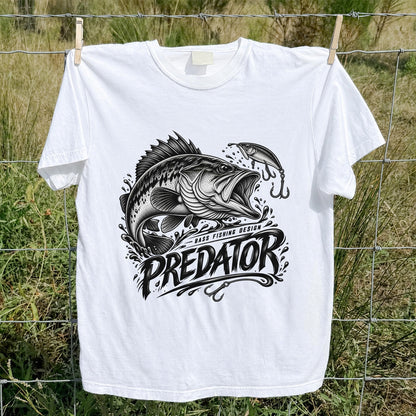 Predator Bass Fishing Design Largemouth Bass Graphic T-Shirt