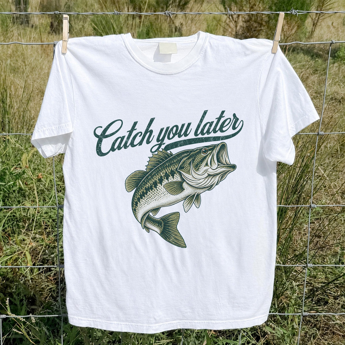 Catch You Later Largemouth Bass Funny Fishing Graphic T-Shirt