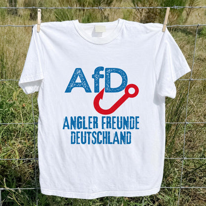 AFD Angler Freunde Deutschland Fishing Hook Graphic T-Shirt