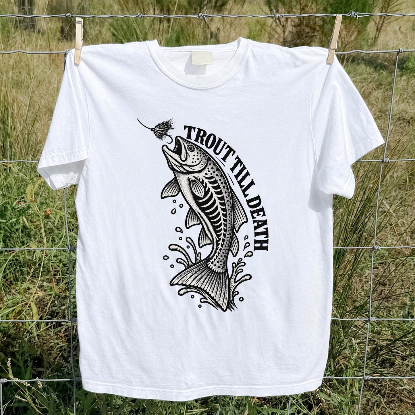 Trout Till Death Fly Fishing Graphic T-Shirt