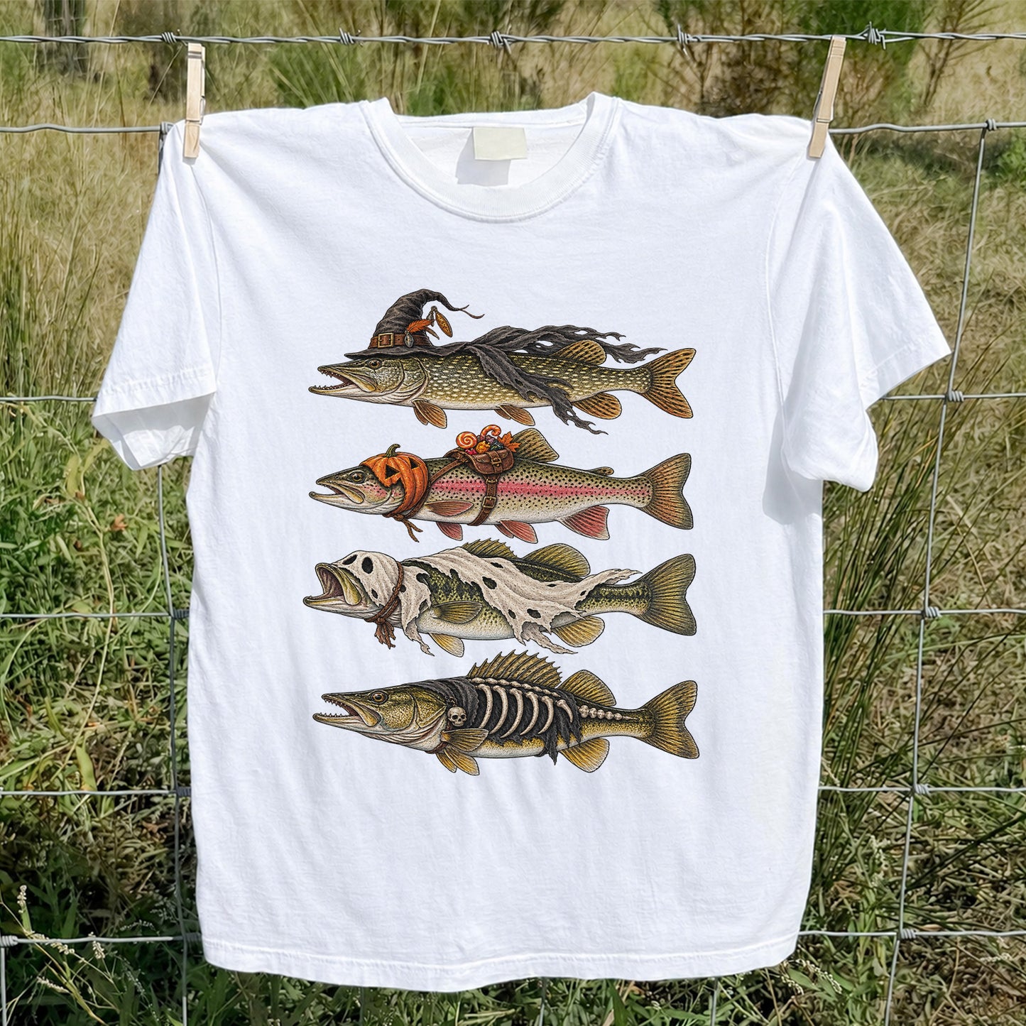 Halloween Costume Fish Freshwater Fishing Graphic T-Shirt