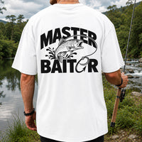 Master Baiter Funny Trout and Fishing Hook T-Shirt | Back Print