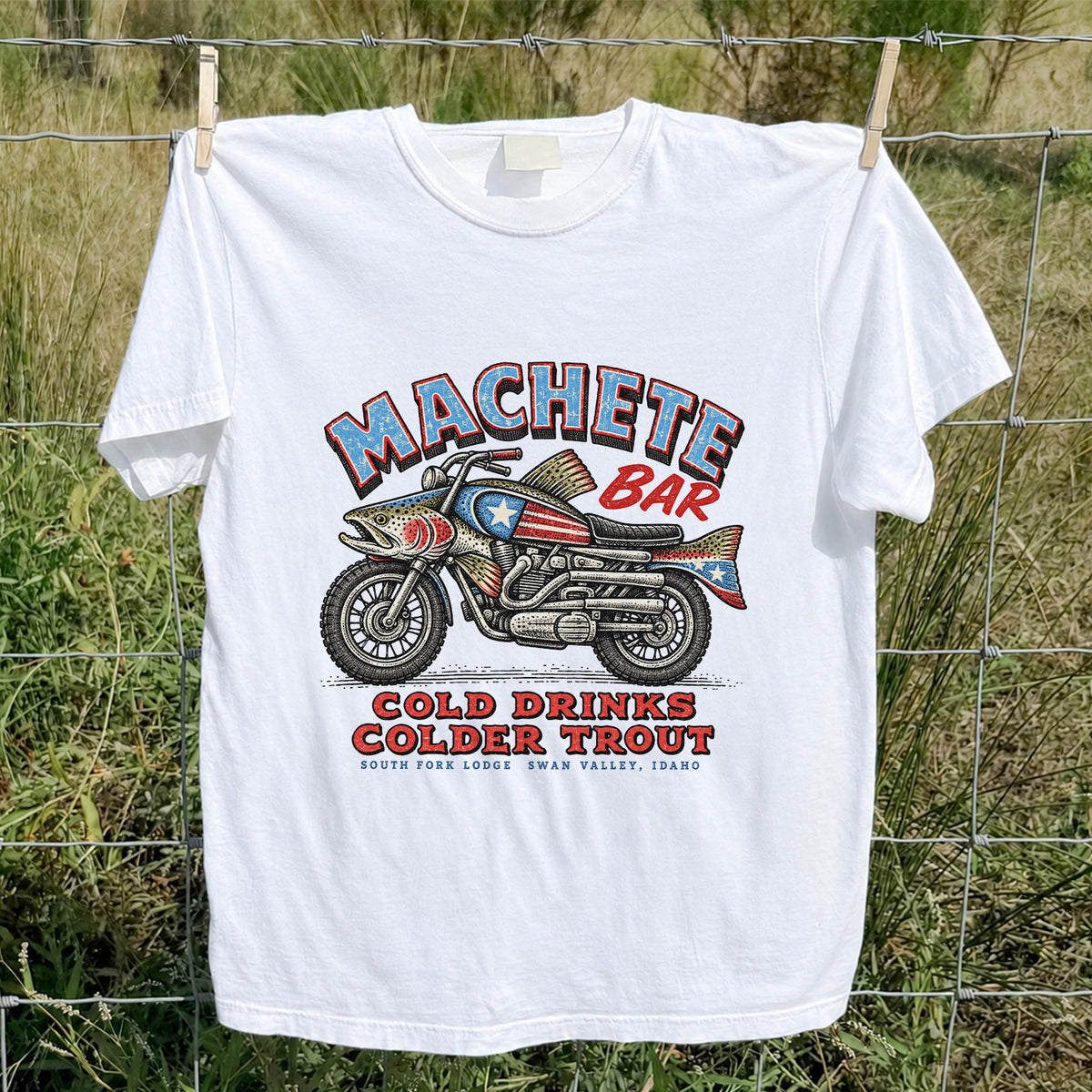 Machete Bar Cold Drinks Colder Trout Fishing T-Shirt