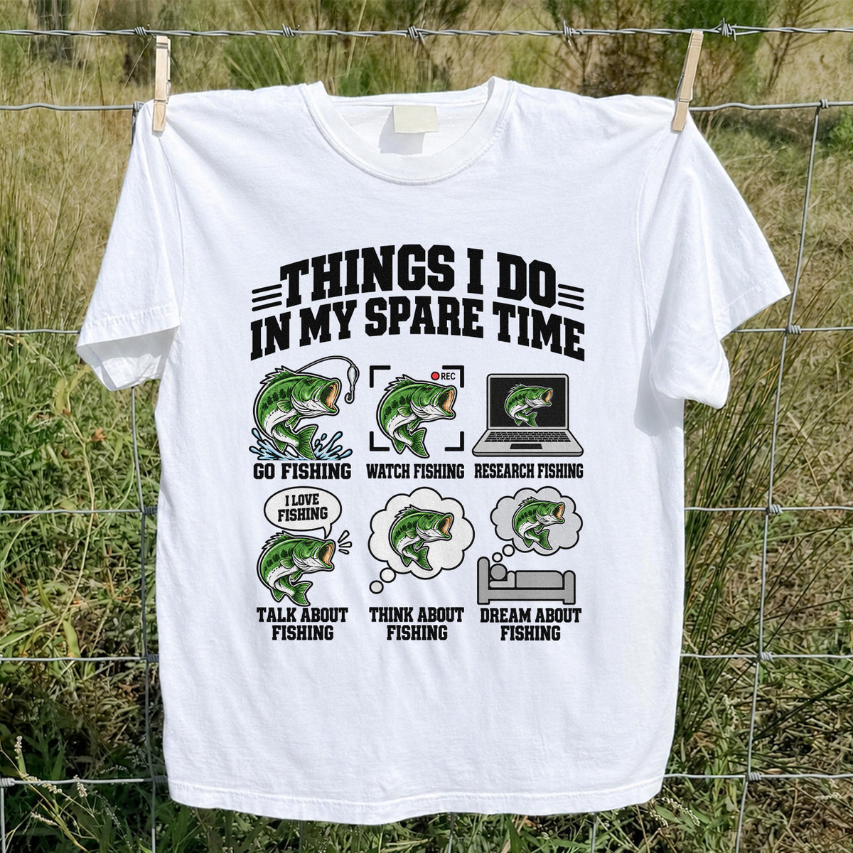 Things I Do in My Spare Time Funny Bass Fishing T-Shirt
