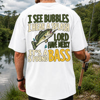 Five Pound Bass Fishing Humor Graphic T-Shirt | Back Print