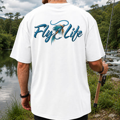 Fly Life Fishing Lure Graphic T-Shirt | Back Print