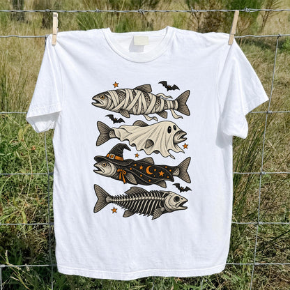 Halloween Costume Fish Spooky Fishing Graphic T-Shirt