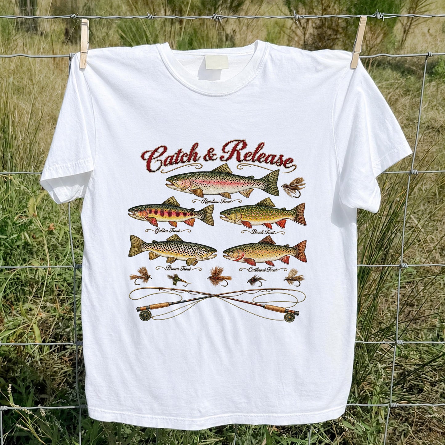 Catch & Release Trout Species Fly Fishing Graphic T-Shirt