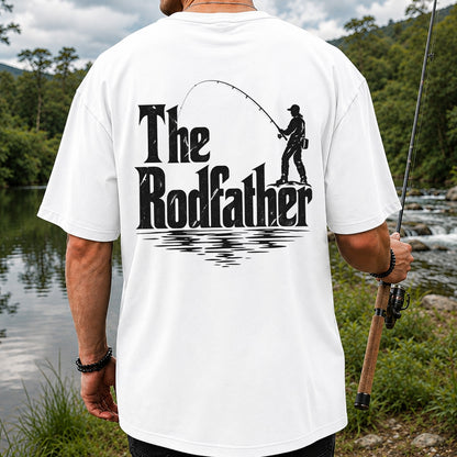 The Rodfather Funny Fishing Graphic T-Shirt | Back Print