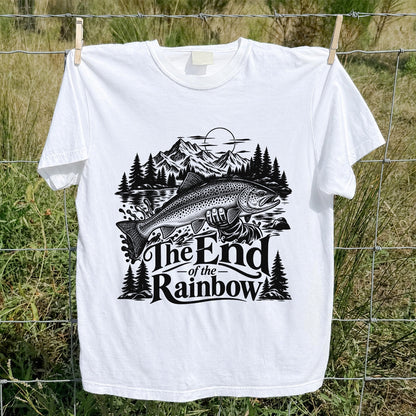 The End of the Rainbow Trout and Mountain Fishing Graphic T-Shirt