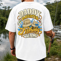 Dad Daughter Fishing Team Family Fishing Graphic T-Shirt | Back Print