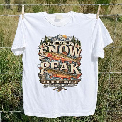 Cutthroat Trout Snow Peak Brook Trout Fishing Graphic T-Shirt