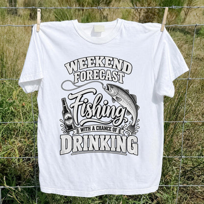 Weekend Forecast Fishing With a Chance of Drinking Trout T-Shirt
